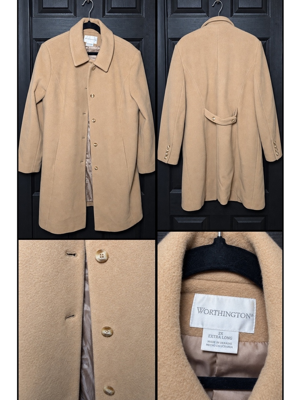 Worthington beige button coat